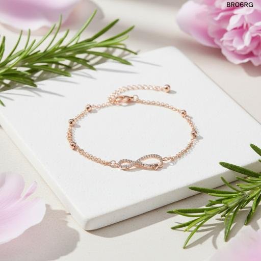 Infinity Bow Double Layer Bracelet - Rose Gold